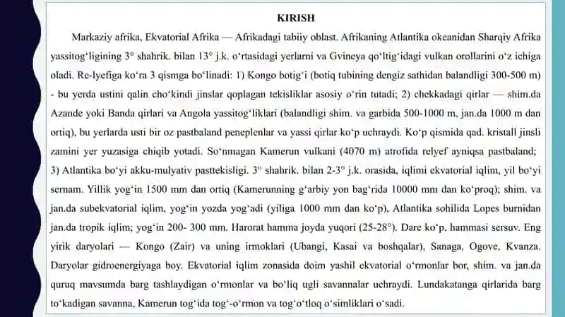 G’ARBIY VA MARKAZIY AFRIKANING  XO’JALIK MADANIY TIPLARI 2