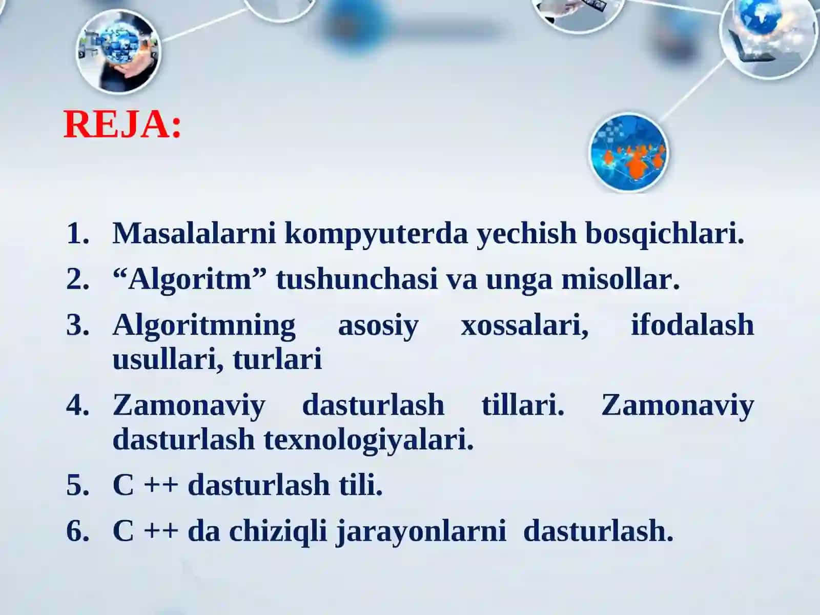 Zamonaviy dasturlash texnologiyalari. Ob’yektga yo‘naltirilgan dasturlash tillari.C++ dasturlash tilining asosiy konstruktsiyalari va tizimda qo’llash xususiyatlari 2