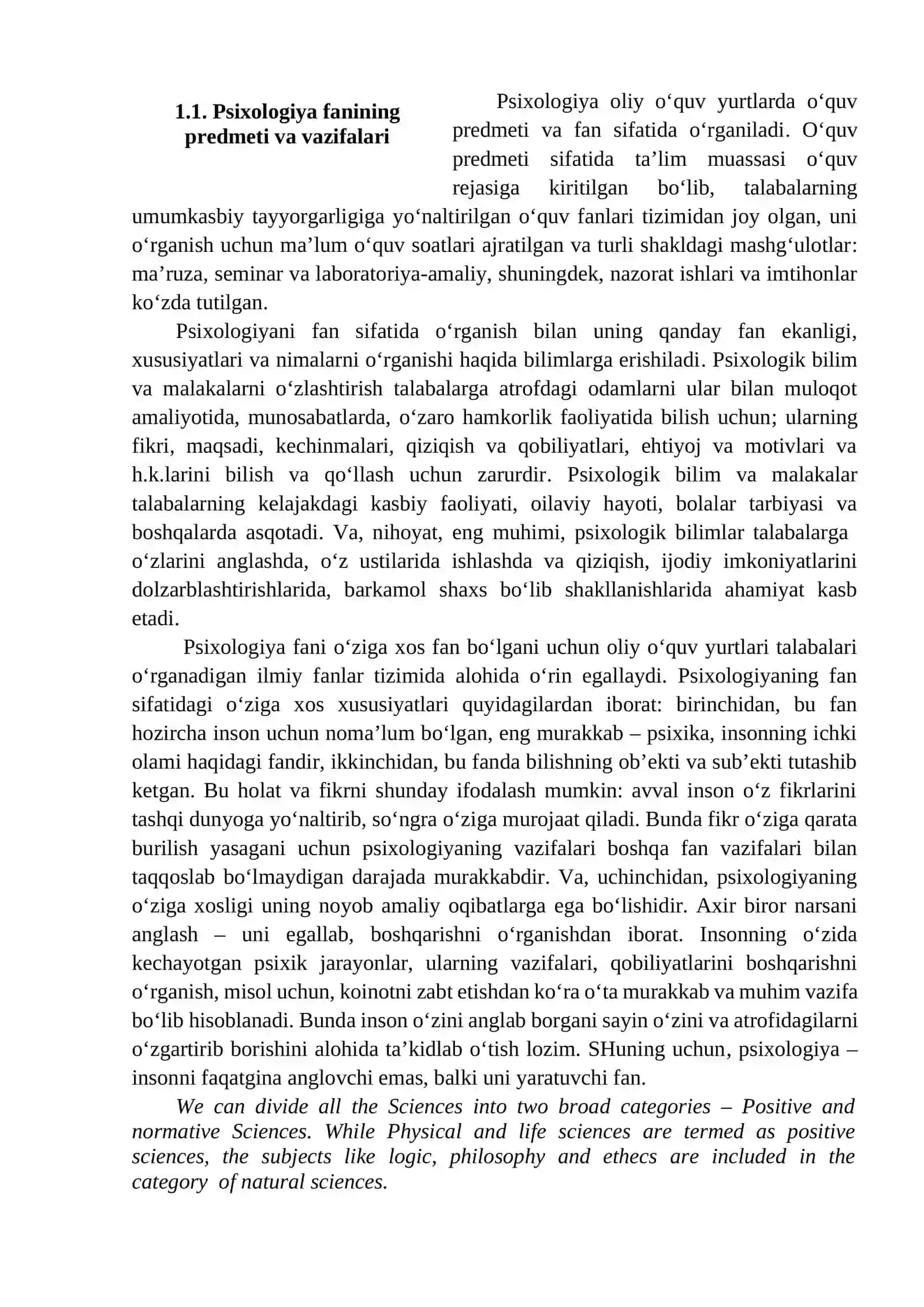 PSIXOLOGIYA FANINING PREDMETI VA RIVOJLANISH TARIXI 2