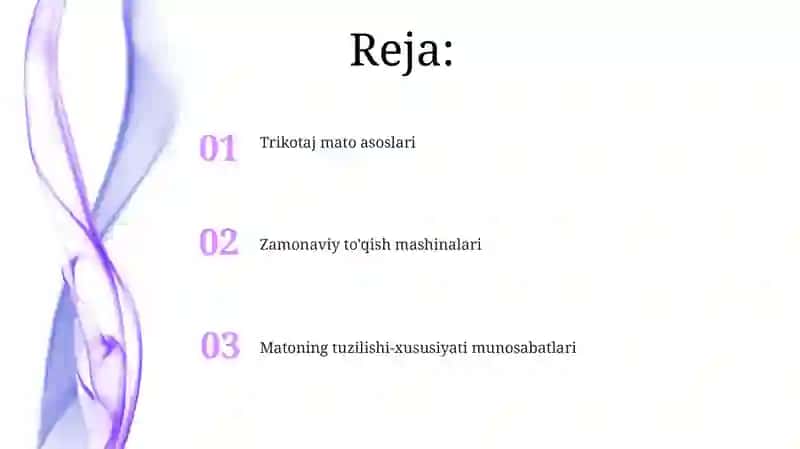 Trikotaj mato asoslari 2