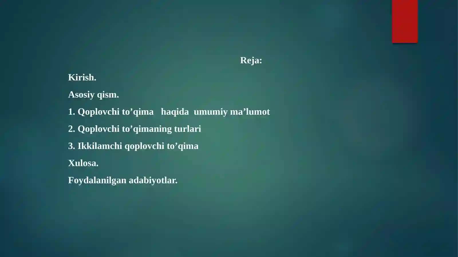 BOTANIKA FANIDAN IKKILAMCHI QOPLOVCHI TO’QIMA VA UNING ELEMENTLARI MAVZUSIDA KURS ISHI 2