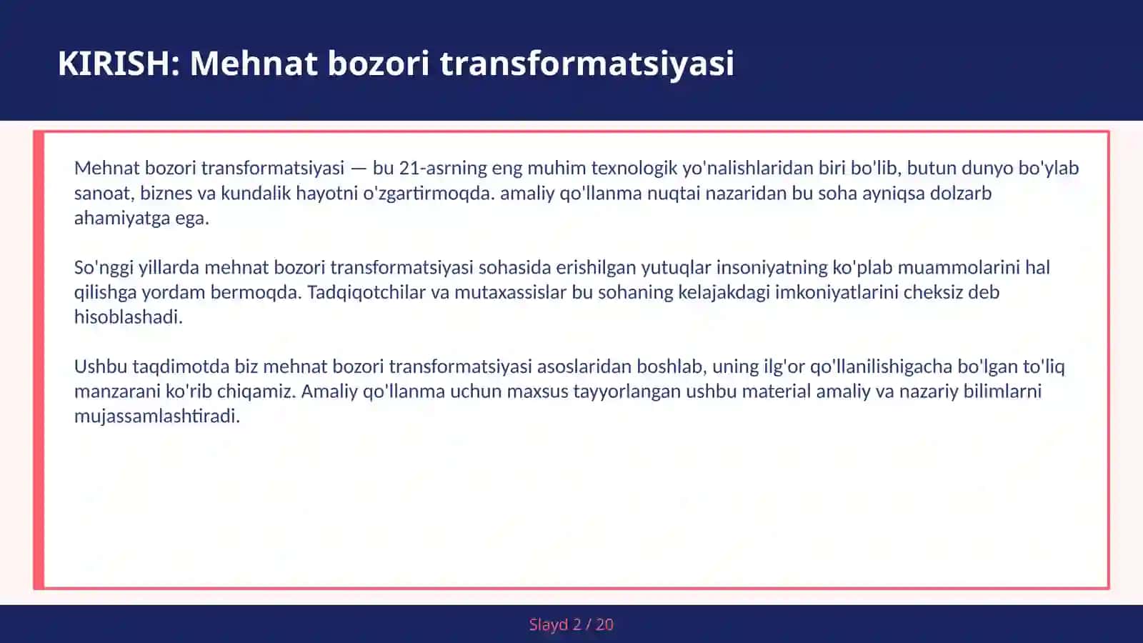 Avtomatlashtirish va yangi ish o'rinlari — amaliy qo'llanma 2