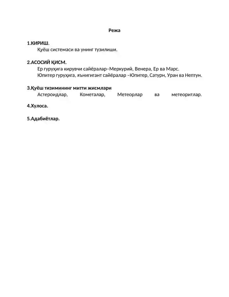 Yer va Quyosh sistеmasidagi planеtalar 2