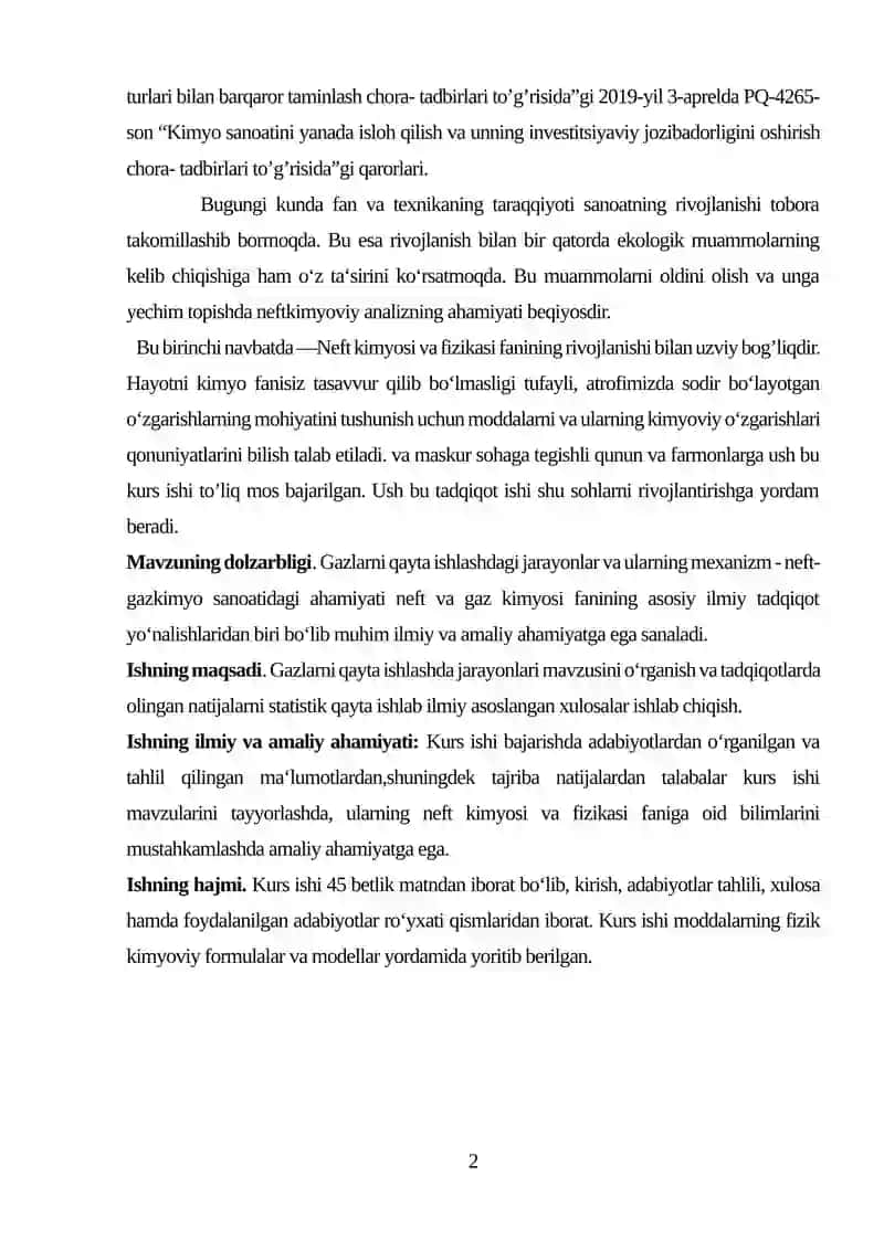 Gazlarni qayta ishlashdagi jarayonlar va ularning mexanizmi 2