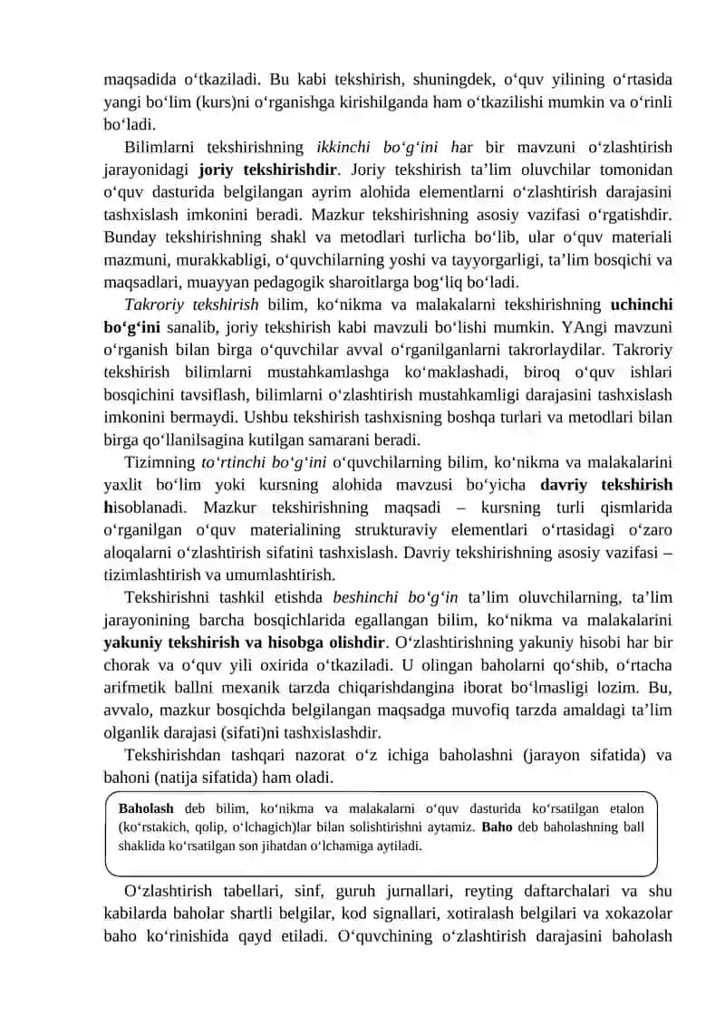 BOSHLANG‘ICH TA’LIMDA O‘QUVCHILARINING BILIM, KO‘NIKMA VA MALAKALARINI TASHXIS ETISH 2