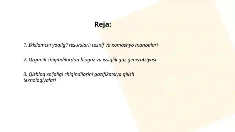 Yoqilg'i ikkilamchi resurslarni issiqlik gaz generatsiyasi 2