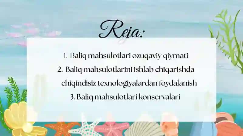 Baliq mahsulotlarini ishlab chiqarishda chiqindisiz texnologiyalar 2