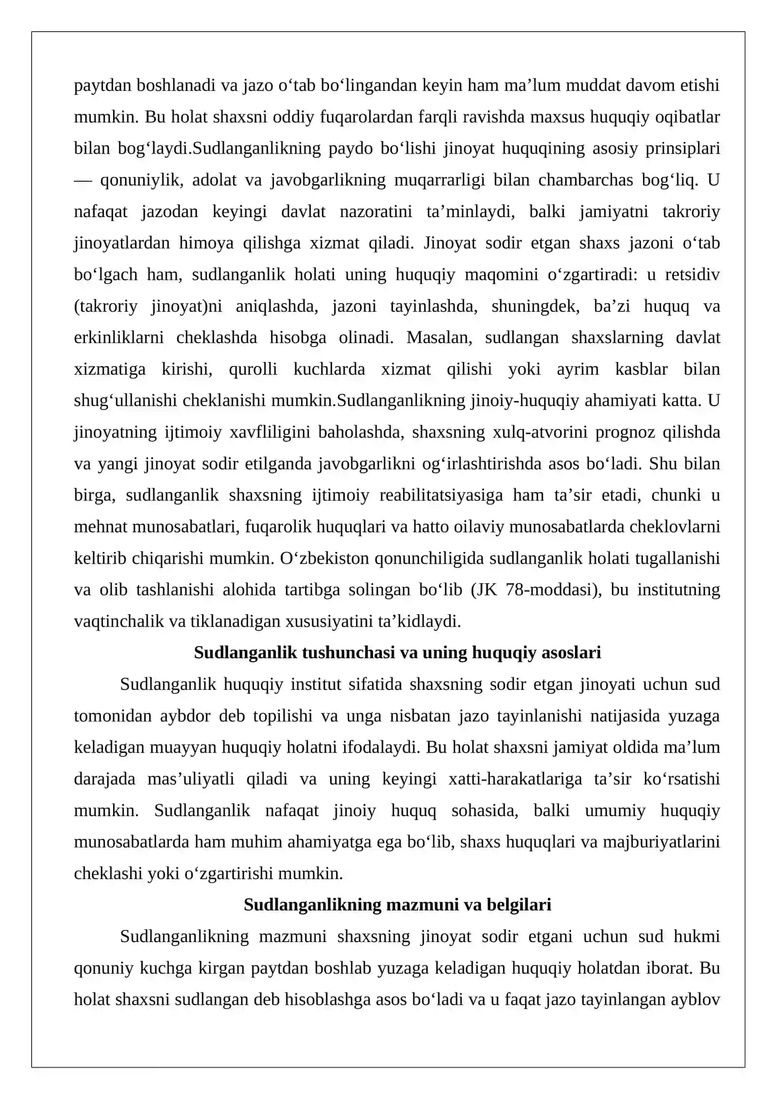 Sudlanganlik tushunchasi va jinoiy-huquqiy ahamiyati 2