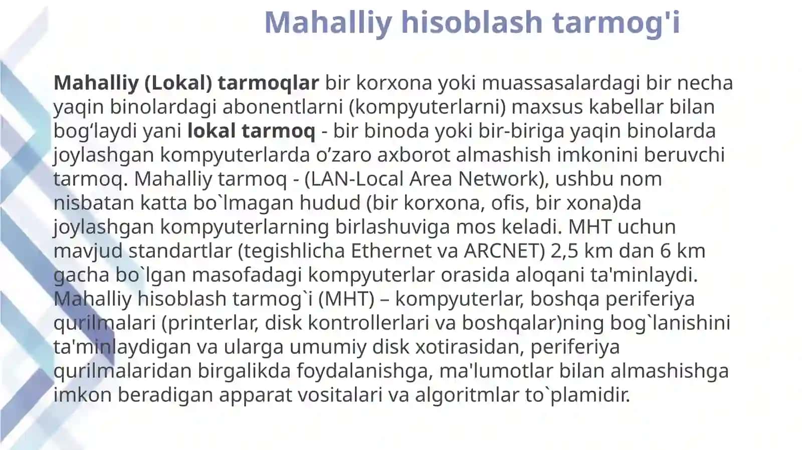 Mahalliy hisoblash tarmog'i yaratish 2