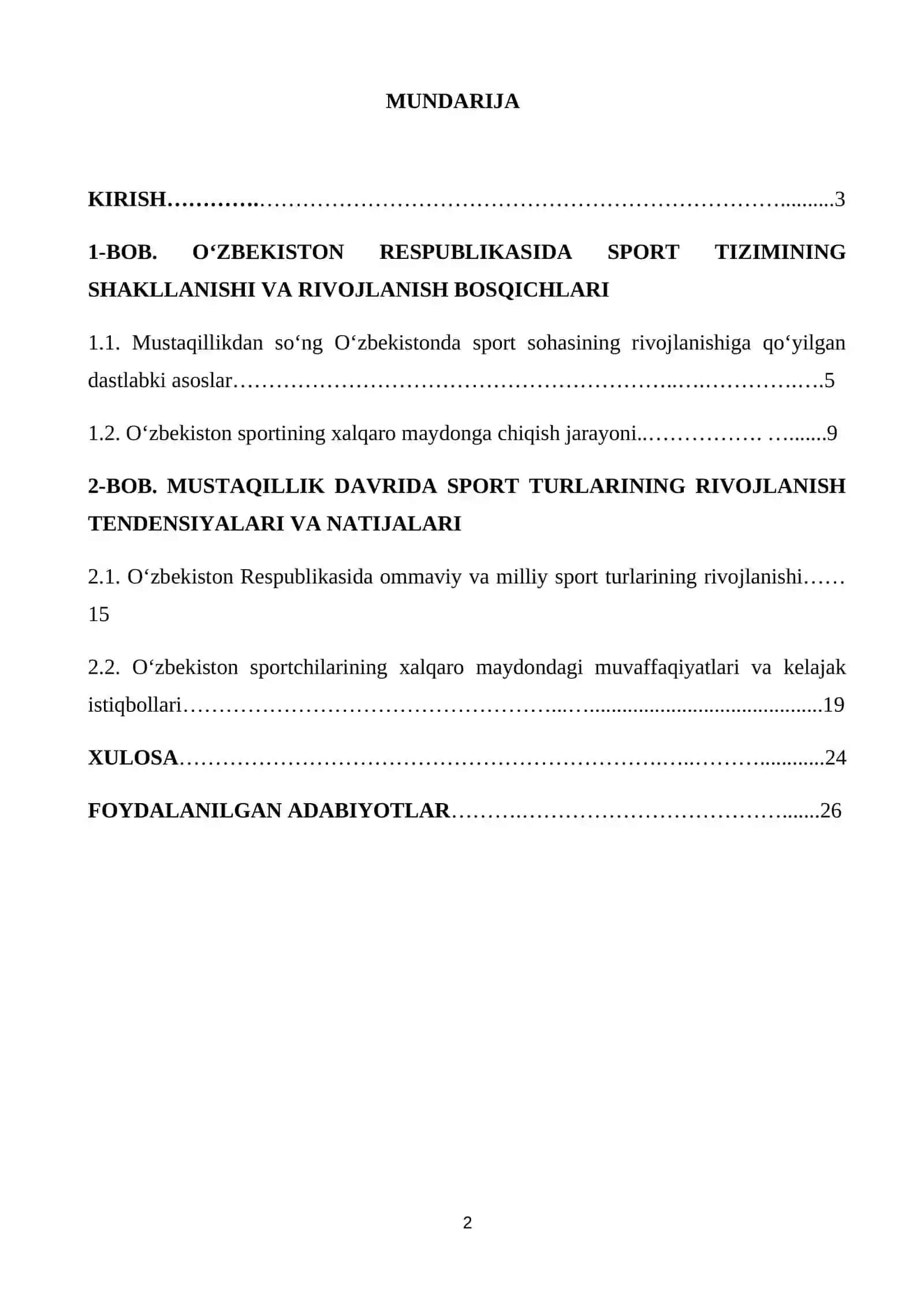 O‘ZBEKISTON RESPUBLIKASI MUSTAQILLIK DAVRIDA SPORT TURLARINING RIVOJLANISHI 2