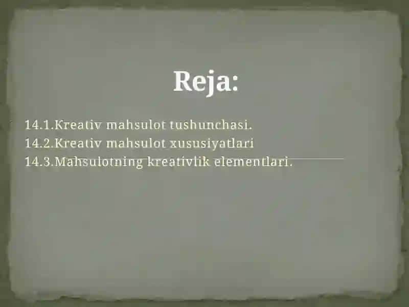 Kreativ mahsulot 2