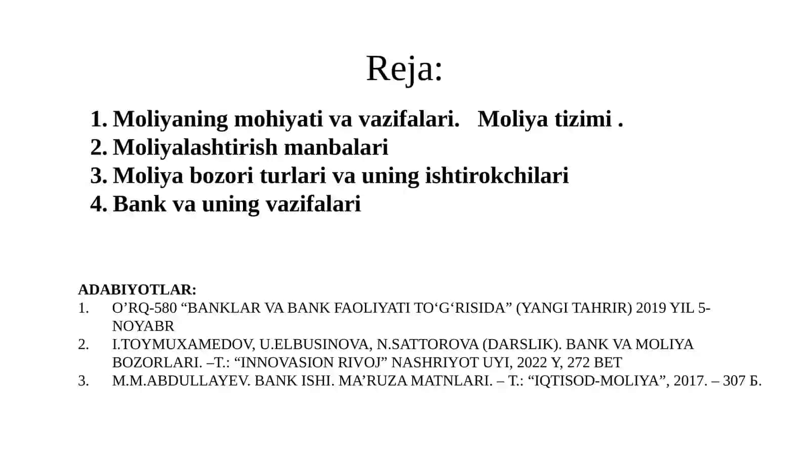 O’RQ-580 “BANKLAR VA BANK FAOLIYATI TO‘G‘RISIDA” (YANGI TAHRIR) 2019 YIL 5-NOYABR 2