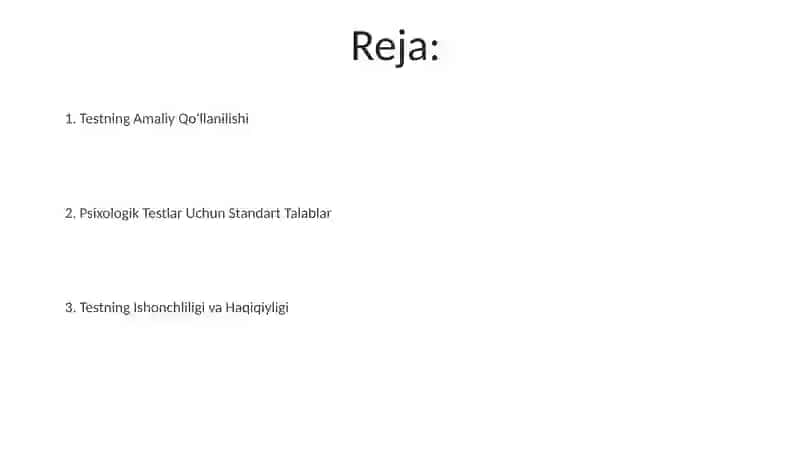 Psixologik testlarga standard talablar 2