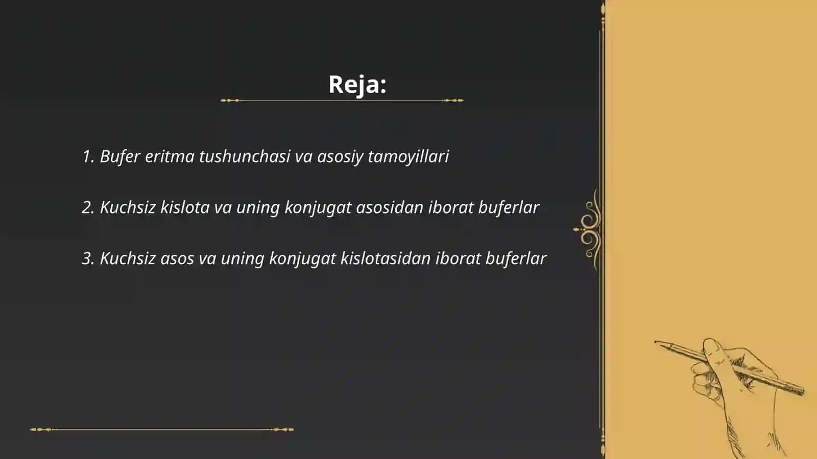 Bufer eritmalar tarkibi va ishlatilish sohalari 2