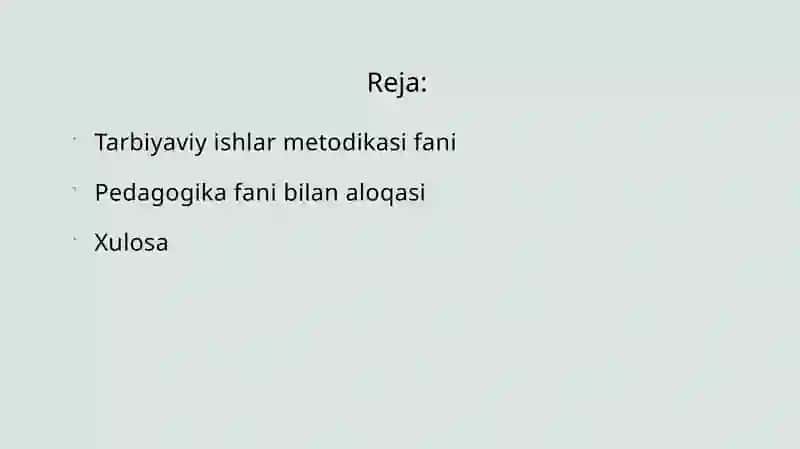 Tarbiyaviy ishlar metodikasi fanining boshqa fanlar bilan aloqasi 2