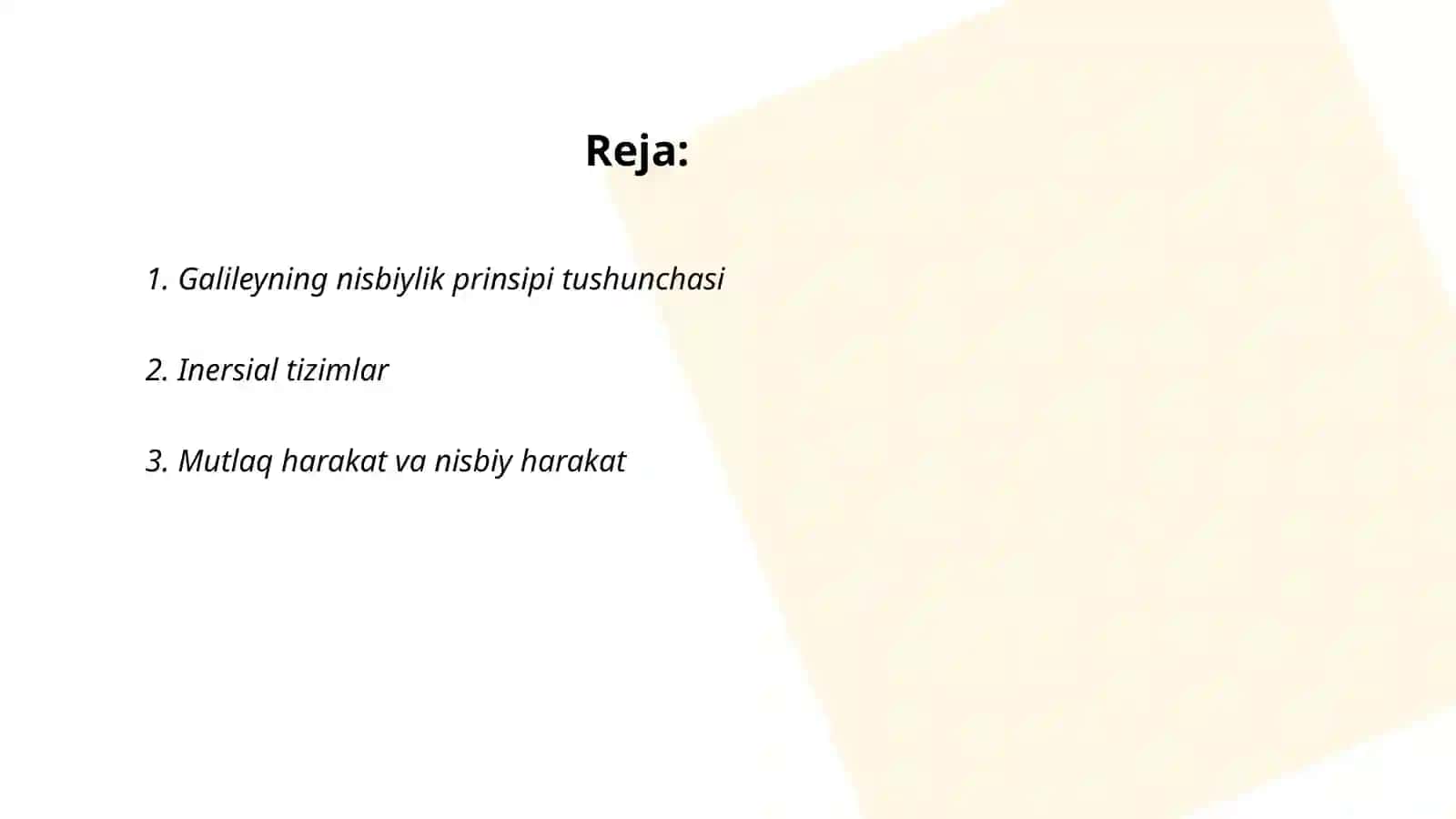 Galileyning nisbiylik prinsipi 2