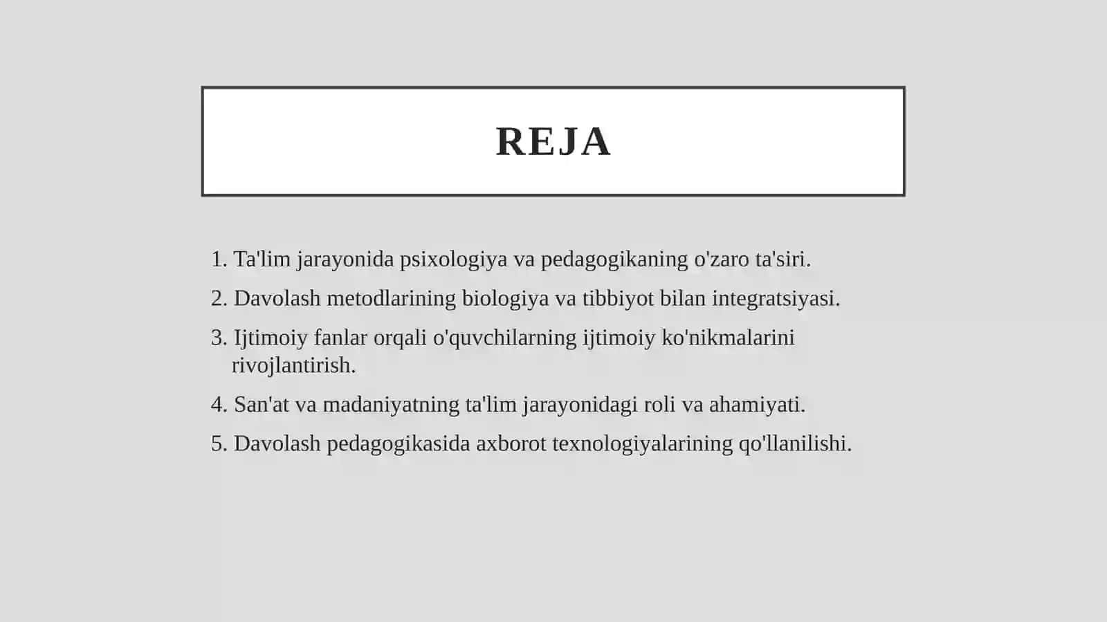 Davolash pedagogikasining boshqa fanlar bilan aloqalari 2