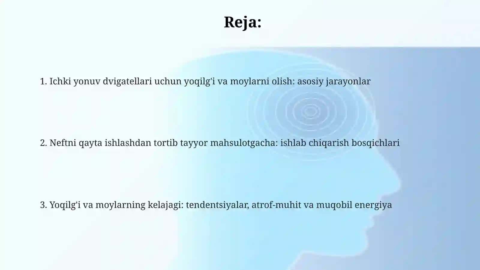 Ichki yonuv dvigatellari uchun ishlatiladigan yoqilgʻi va moylar olish 2