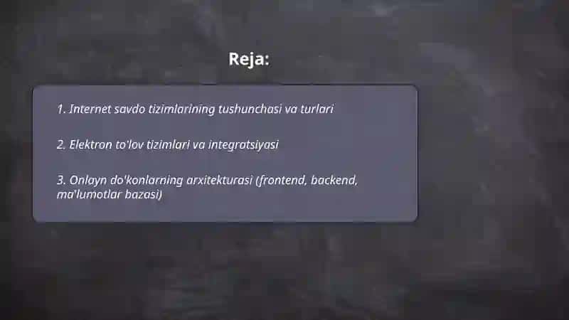 Internet savdo tizimlari 2