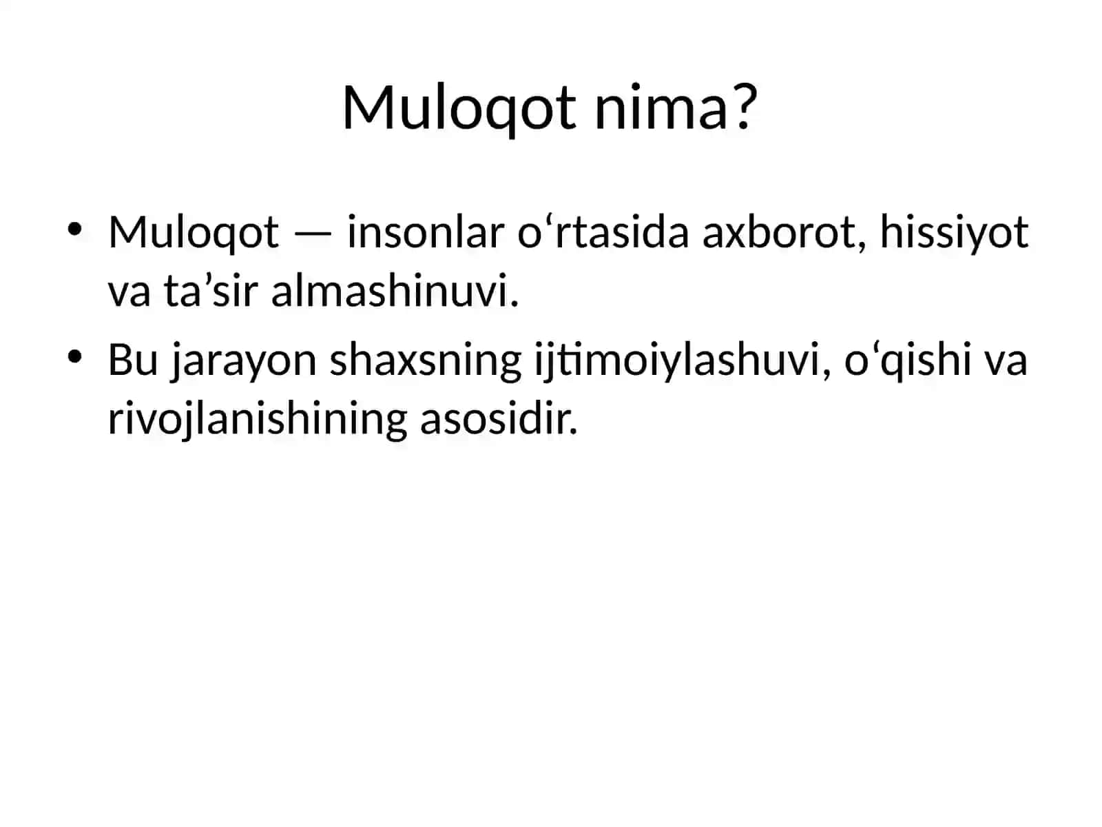 Muloqot Jarayoni 2