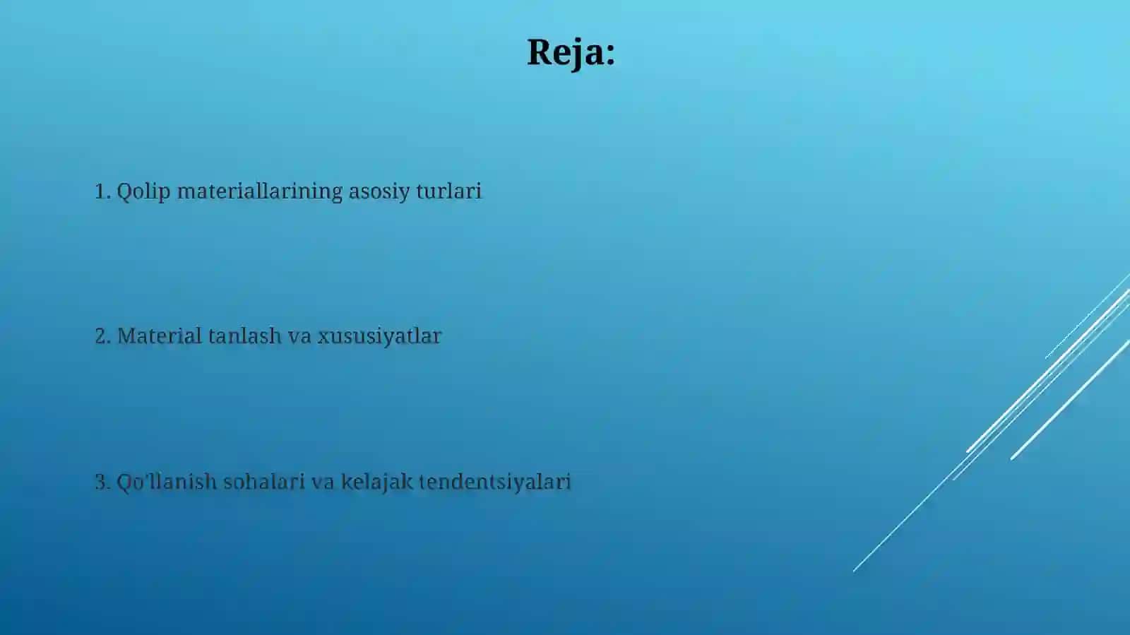 Zamonaviy qolip oluvchi xomashyolar tasnifi 2