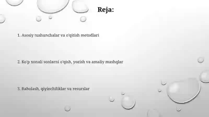 Konsentral (10, 100, 1000 va ko‘p xonali sonlar) bo‘yicha nomerlashga o‘rgatish metodi 2