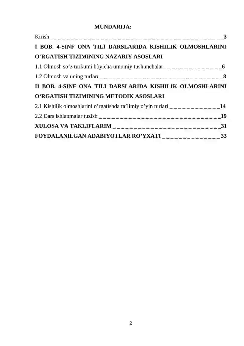 4-SINF ONA TILI DARSLARIDA KISHILIK OLMOSHLARINI OʻRGATISH TIZIMI 2