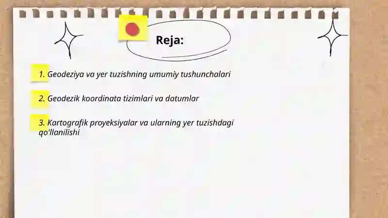 Yer tuzishning geodezik asoslari 2