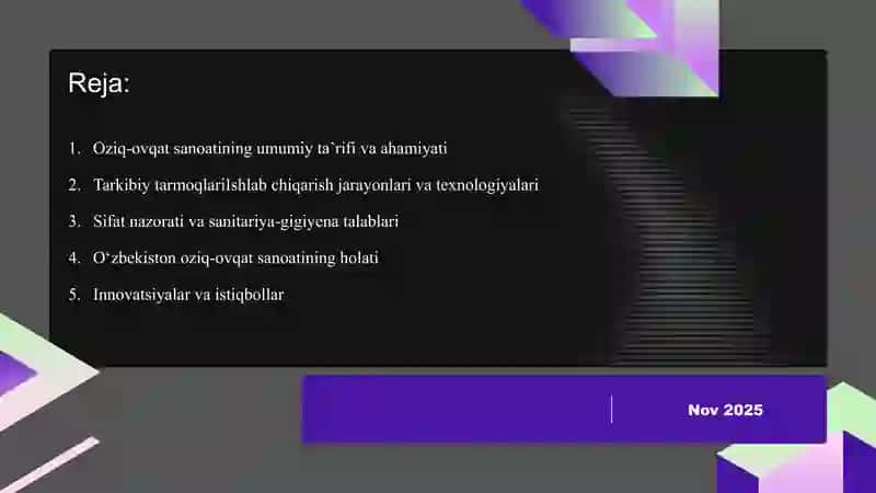 Oziq ovqat sanoati 2