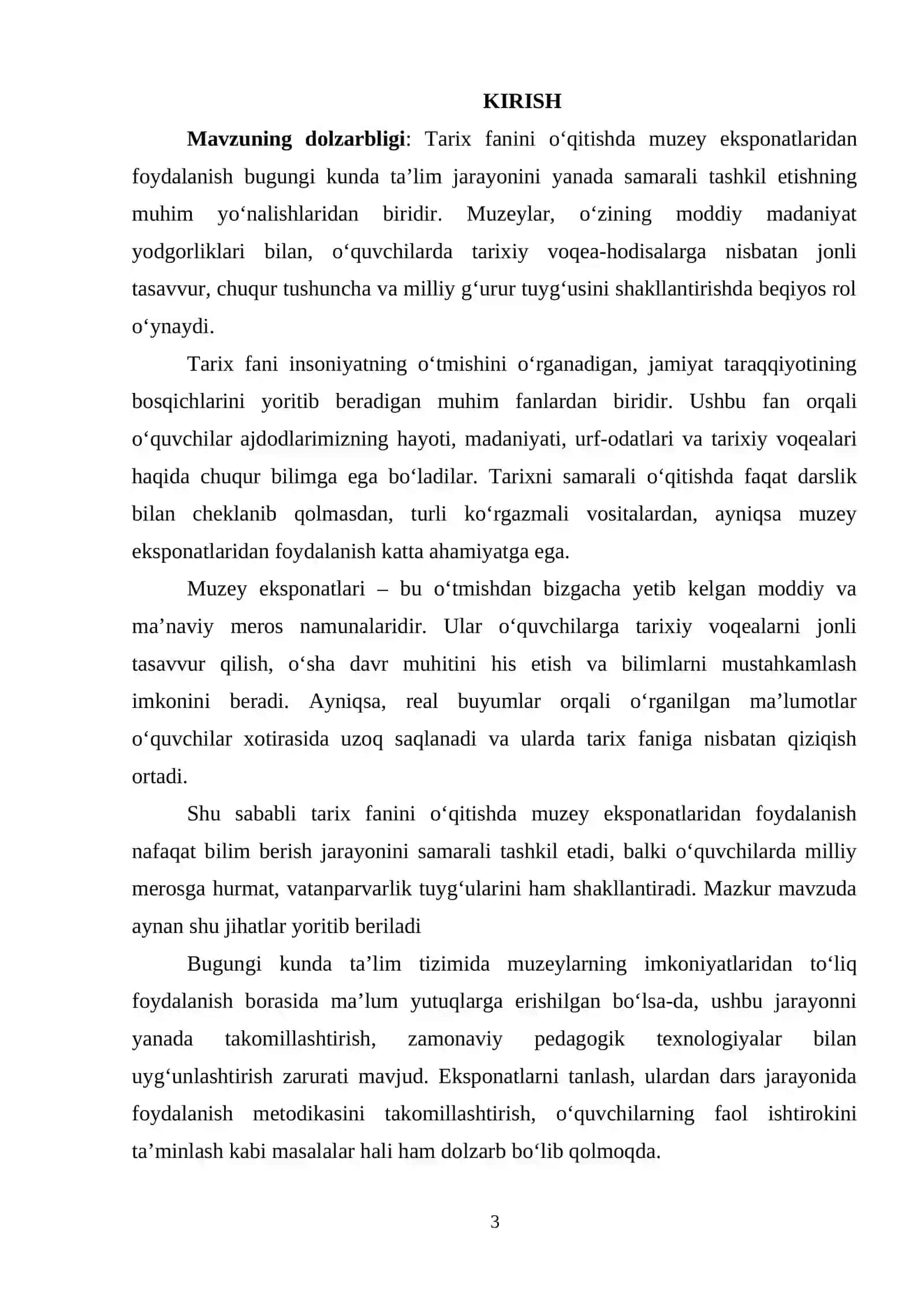 TARIX FANINI O‘QITISHDA MUZEY EKSPONATLARIDAN FOYDALANISH 2
