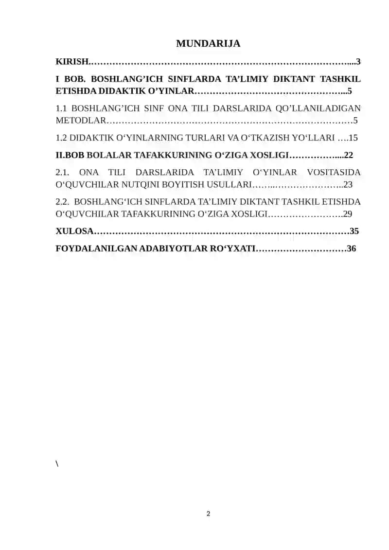 Boshlang‘ich sinflarda ta’lim diktant va uni tashkil etish mavzusidagi KURS ISHI 2