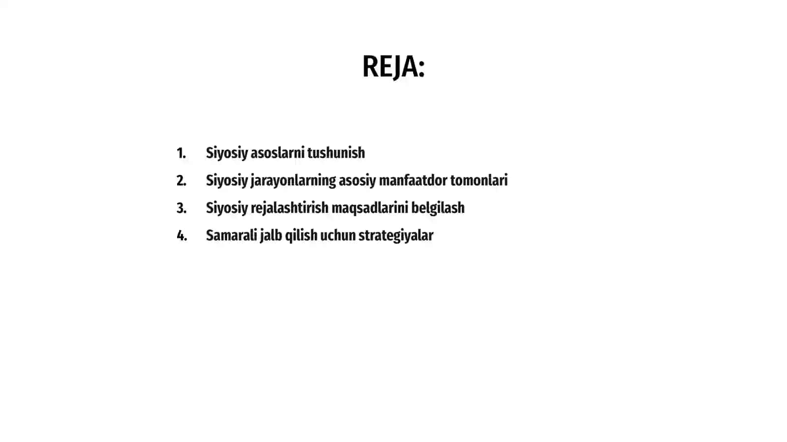 Siyosiy jarayonlarni rejalashtirish 2