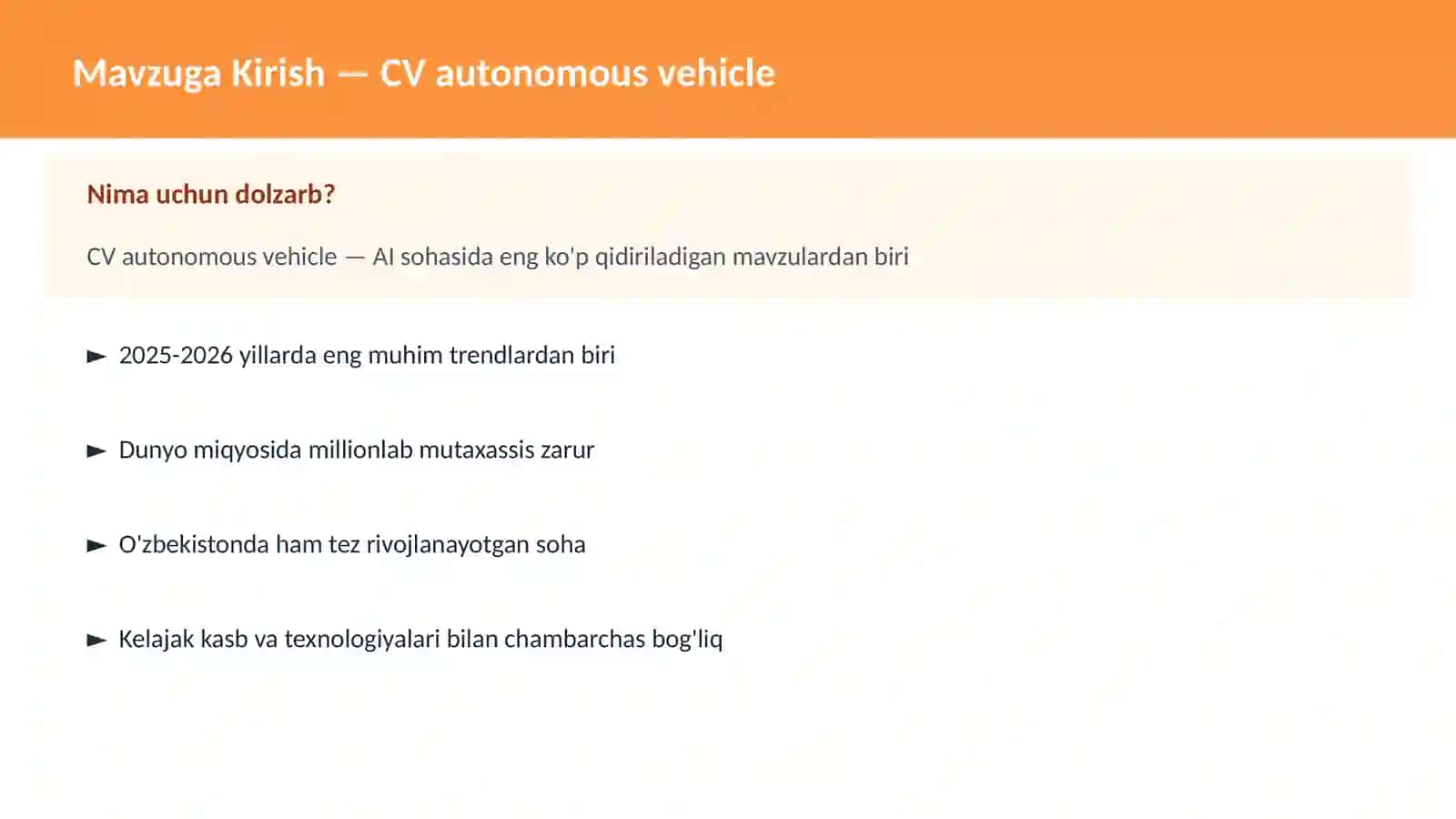 CV autonomous vehicle 2