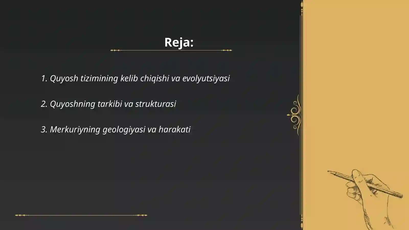 Quyosh tizimi sayyoralarining tuzilishi va harakat qonuniyatlari 2
