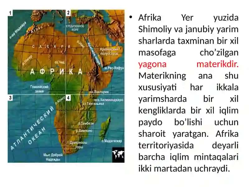 Afrikaning iqlimi, ichkisuvlari, tuproqlari, organik dunyosi 2