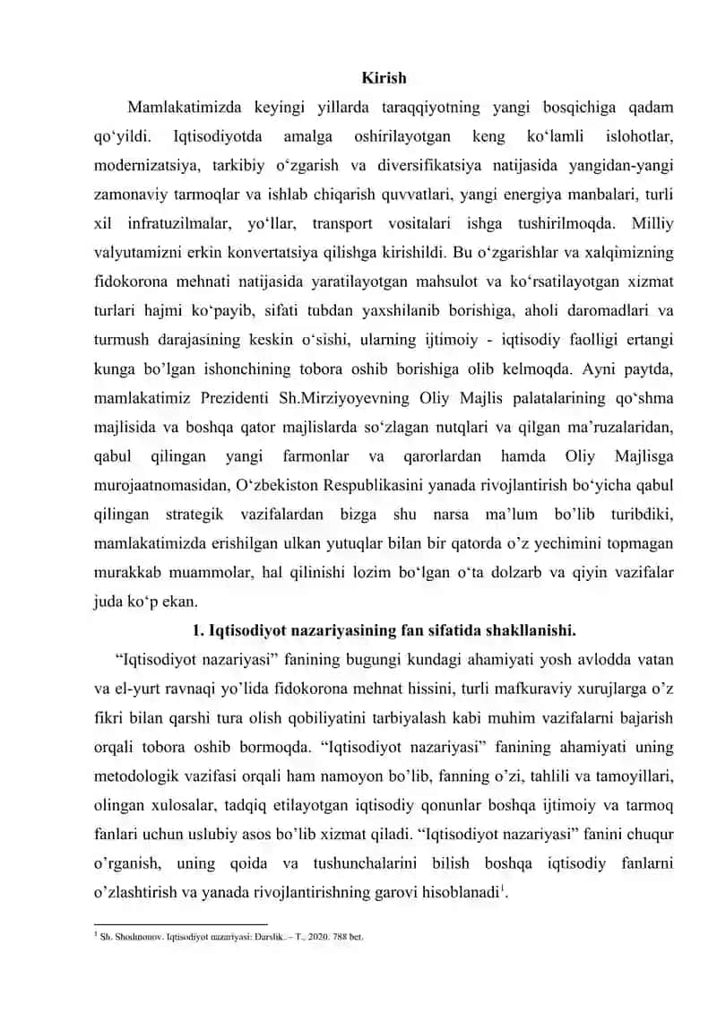 IQTISIDIYOT NAZARIYASINING FAN SIFATIDA SHAKLLANISHI MUSTAQIL ISH 2