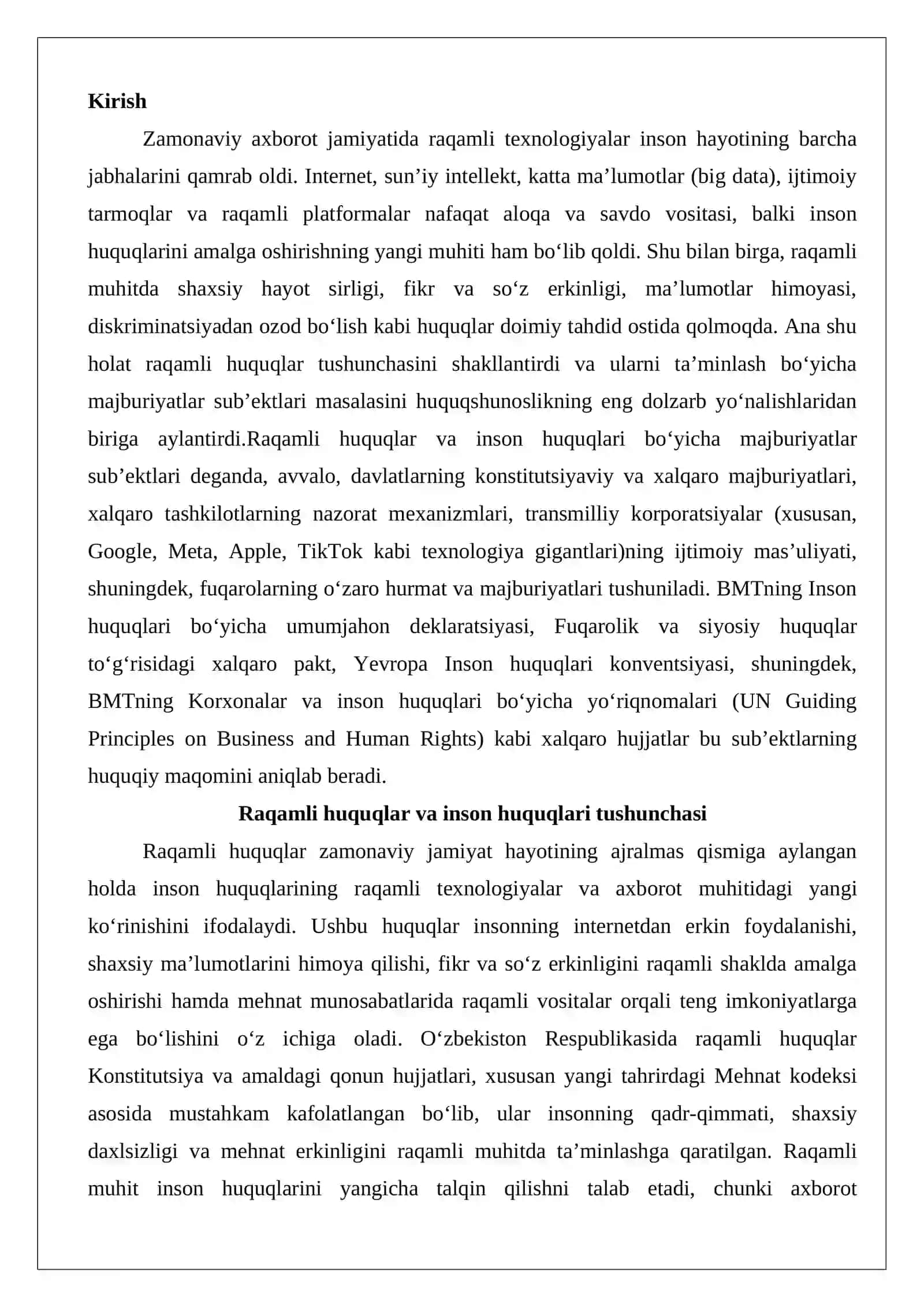 Raqamli huquqlar va inson huquqlari bo‘yicha majburiyatlar sub’ektlari 2
