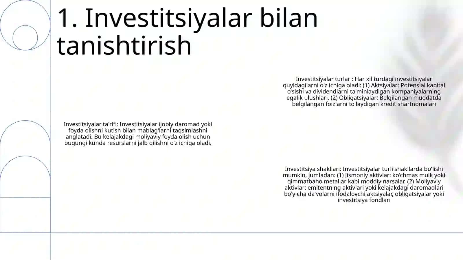 Investitsiya Turlari Va Shakillari 2