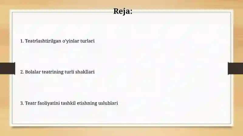 Sahnalashtirish faoliyatini tashkil qilish shakllari 2