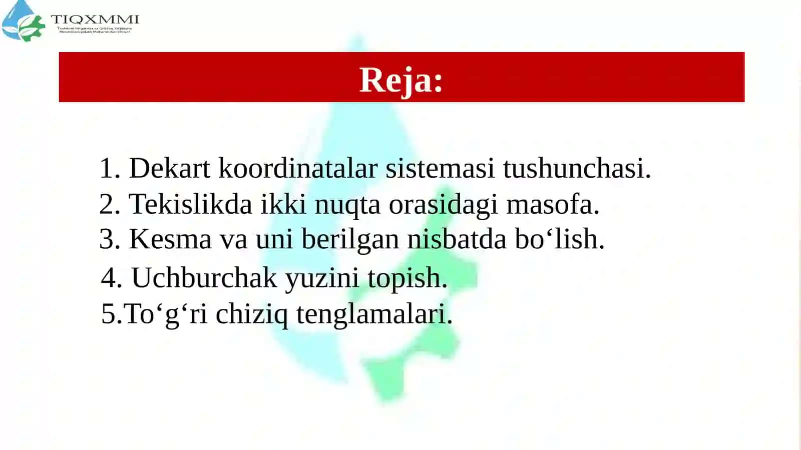 Dekart koordinatalar sistema 2