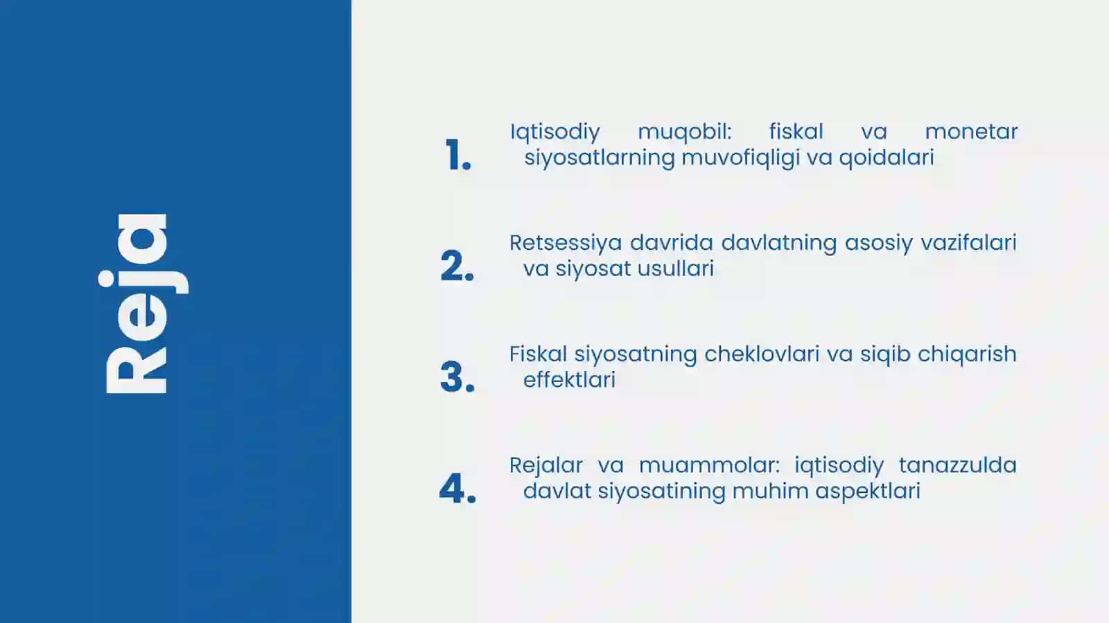 Rejalar va muammolar: iqtisodiy tanazzulda davlat siyosatining muhim aspektlari 2