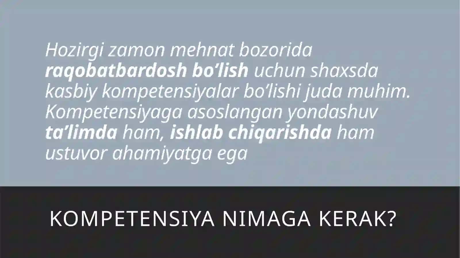 Kasbiy kompetensiyalar 2