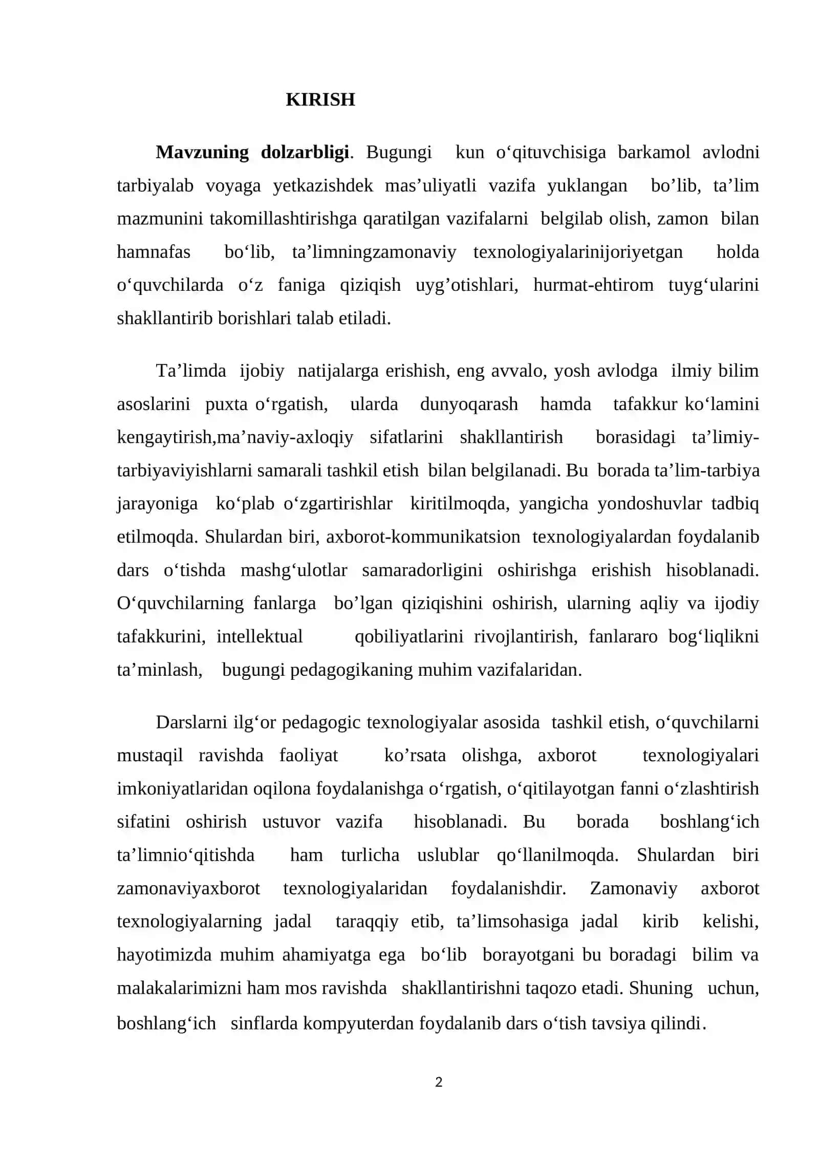 SAVOD O’RGATISH DARSLARIDA AHBOROT TEXNALOGIYALARIDAN FOYDALANISH 2