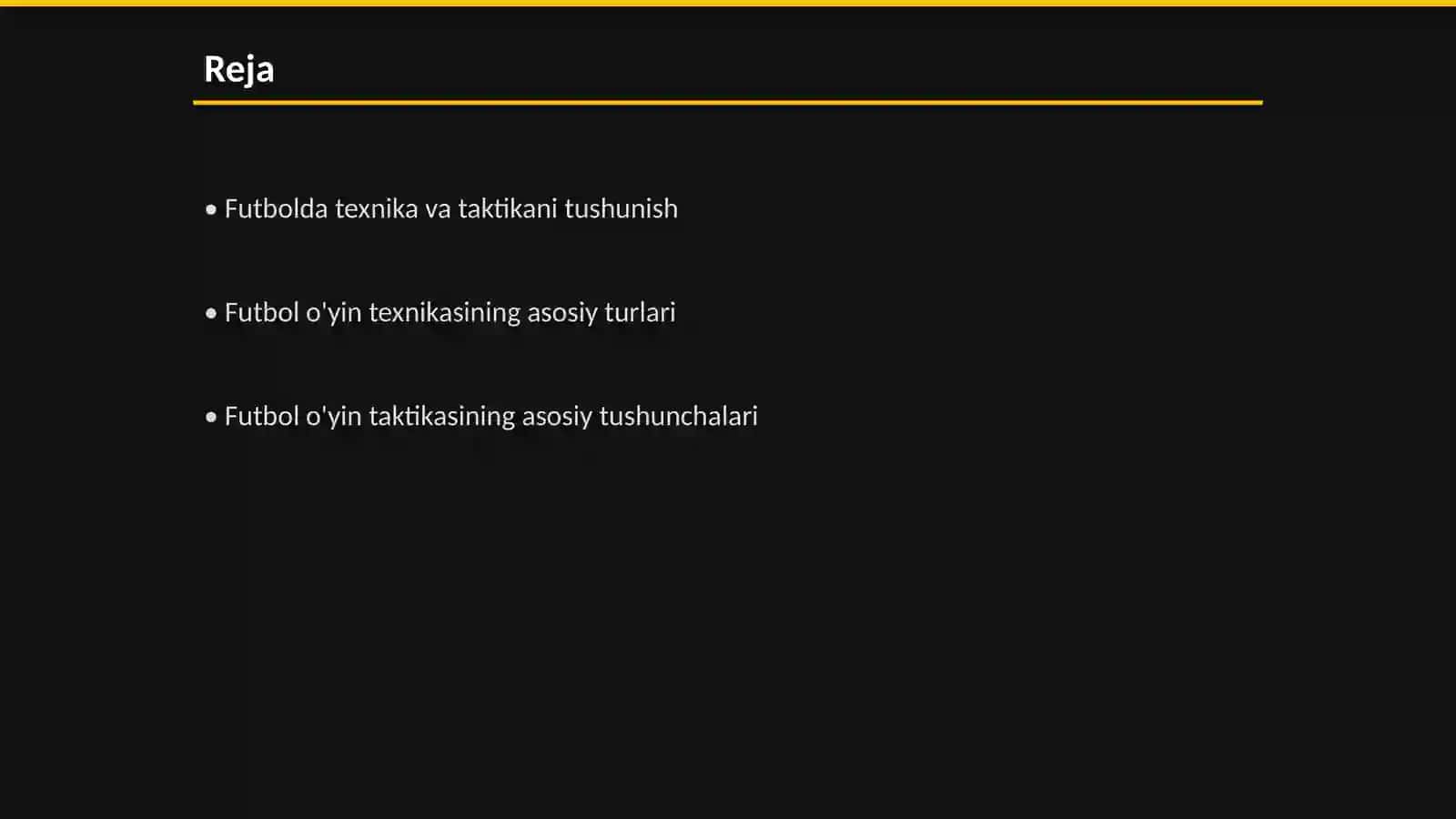 Futbol o'yin texnikasi va taktikasini tasnifi 2