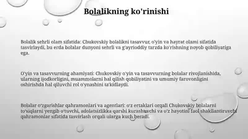 Korney Ivanovich Chukoviskiy Ertak Dostonlarida Ilgari Surilgan Goyalar 2