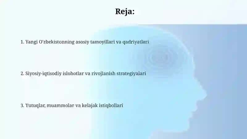 Yangi O'zbekistonning asosiy tamoyillari va qadriyatlar 2