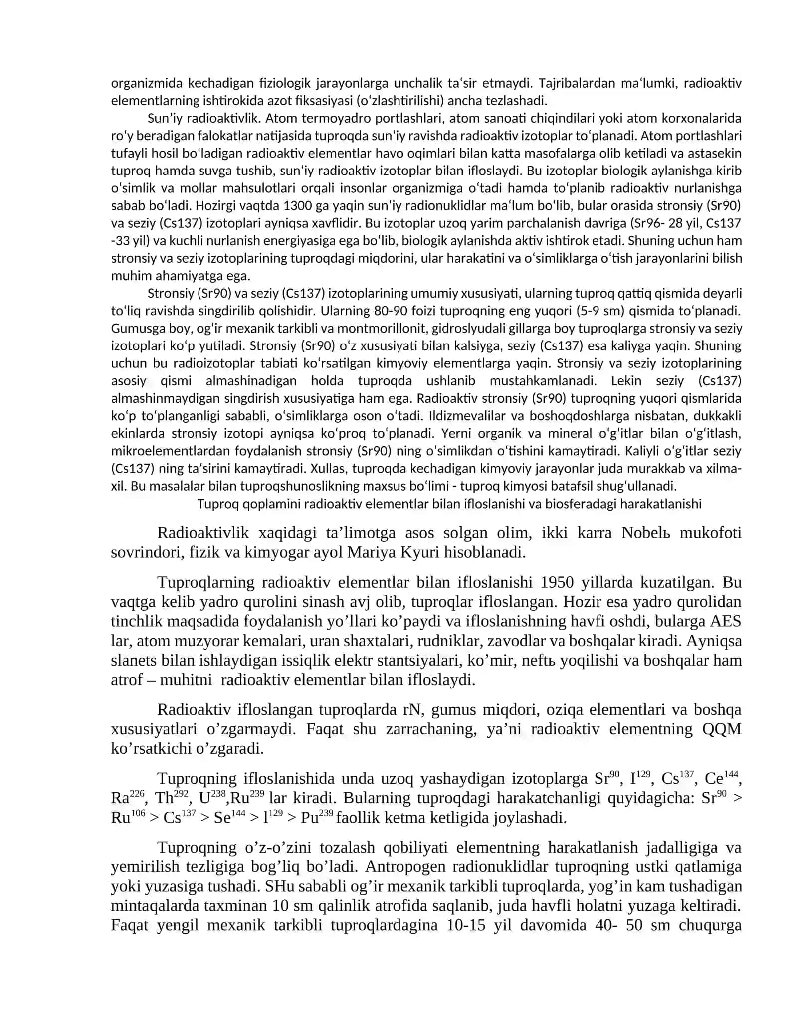 Tuproq RADIOAKTIVLIGI 2