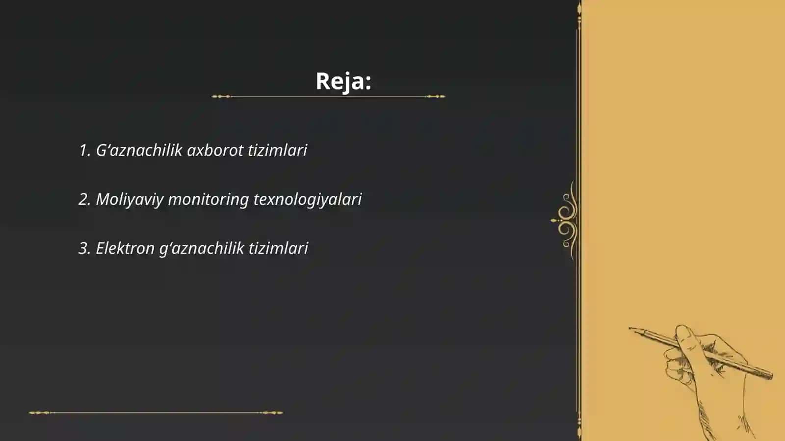 Gʻaznachilikdagi axborot komplekslari va texnologiyalari 2