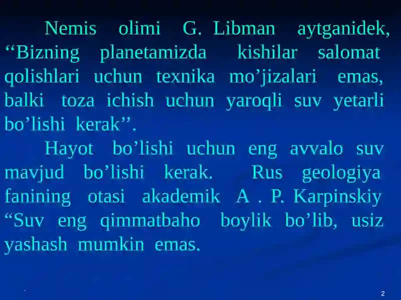 Suvresurslarini muhofaza qilish 2