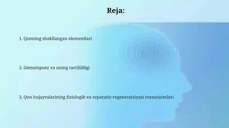 Qon hujayralari fiziologik va reparativ regeneratsiyasi mexanizmlari 2